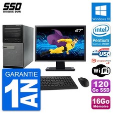 PC Tour Dell 7010 Ecran 27" Intel G2020 RAM 16Go SSD 120Go Windows 10 Wifi