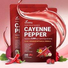 VivoNu Cayenne Pepper Softgels Supplement, Supports Leg Vein, Heart and Blood...