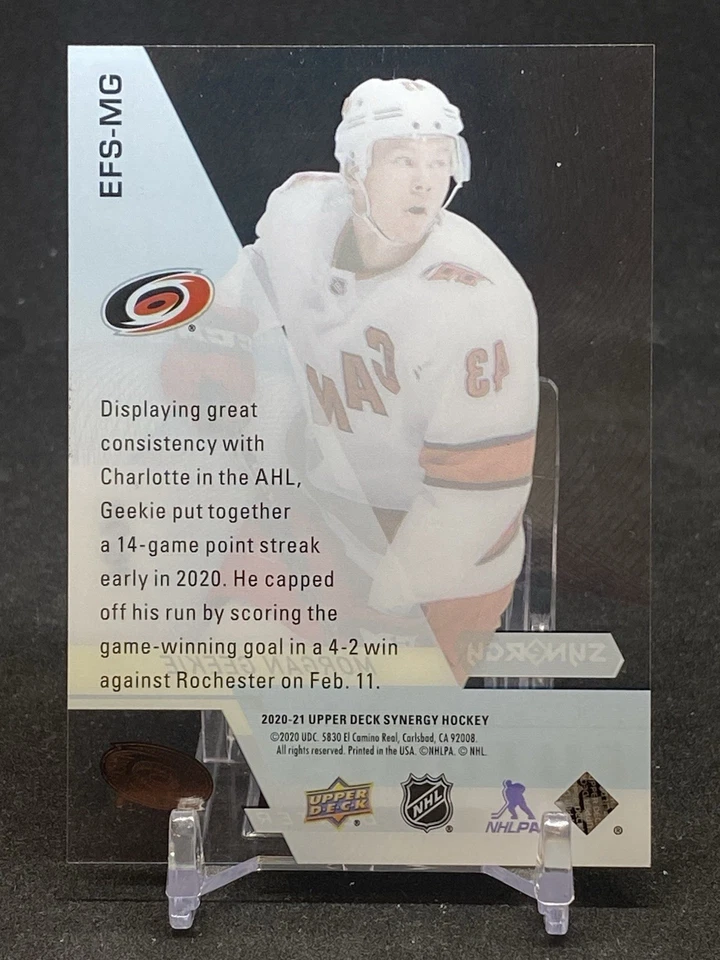 2020-21 Upper Deck Synergy Exceptional Futures Black /99 Morgan Geekie Rookie RC - Image 2 of 2