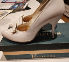 Vintage 1950's/60's Fiancee's Women  s Wedding White Pumps Shoes Size 8C with Box