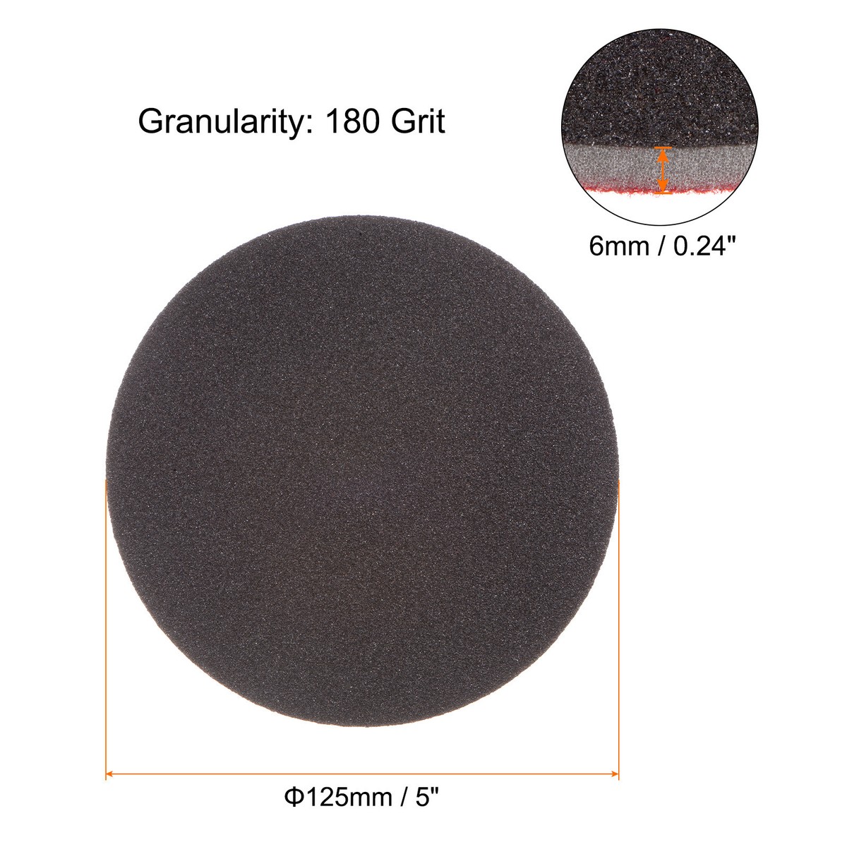 Uxcell 8 Inch Hook And Loop Sanding Discs - 180 Grit Aluminum Oxide, 15 Pack