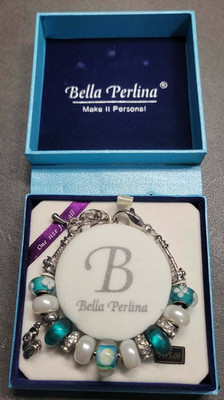 BELLA PERLINA bracelet Aqua Blue Beach Theme.