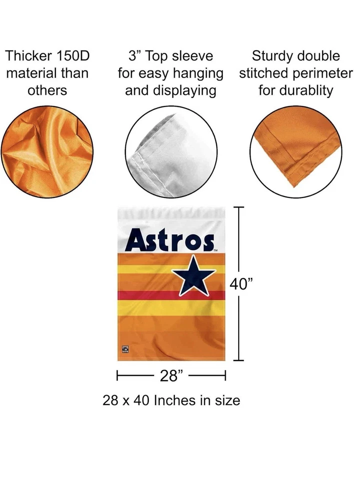 MLB Houston Astros Throwback Vintage Retro House Flag and Banner - Image 2 of 4
