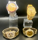 Lot de 4 montres vintage mouvement suisse/suisse fonctionnelles et non coureuses pièces détachées à réparer