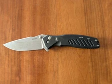 Spartan Blades Pallas - Stonewash Blade - Black Aluminum 3.75" S45VN