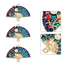  5pcs creativo antico fan charms in stile cinese accessori per capelli forniture