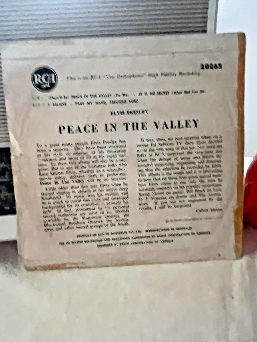 1957 Australian Pressing of Elvis "Peace in the Valley" EP