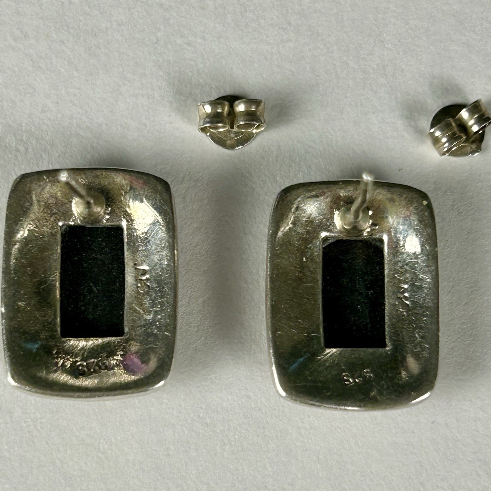CN Sterling Silver Rectangular Stud Earrings with… - image 7