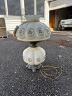 Antique Vintage Gone With The Wind Hurricane Lamp Milk Glass 1971 L&LWMC. WORKS!