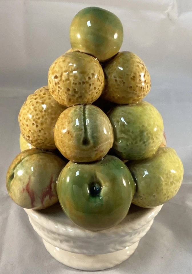 Mid Century Ceramic Majolica Fruit Stack By Secla - Image 3 of 4