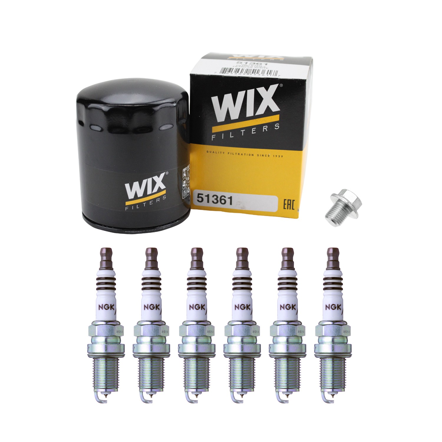 Wix Engine Oil Filter  NGK 6 Iridium IX Spark Plugs kit for J30 Maxima 3.0L V6