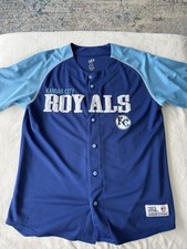 Kansas City Royals Dynasty Series Blue MLB Baseball Jersey Sz 42/44 E80