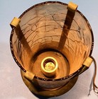 Very Tall (10") Ceiling Fixture Craftsman Style Copper & Amber Glass — photo 4