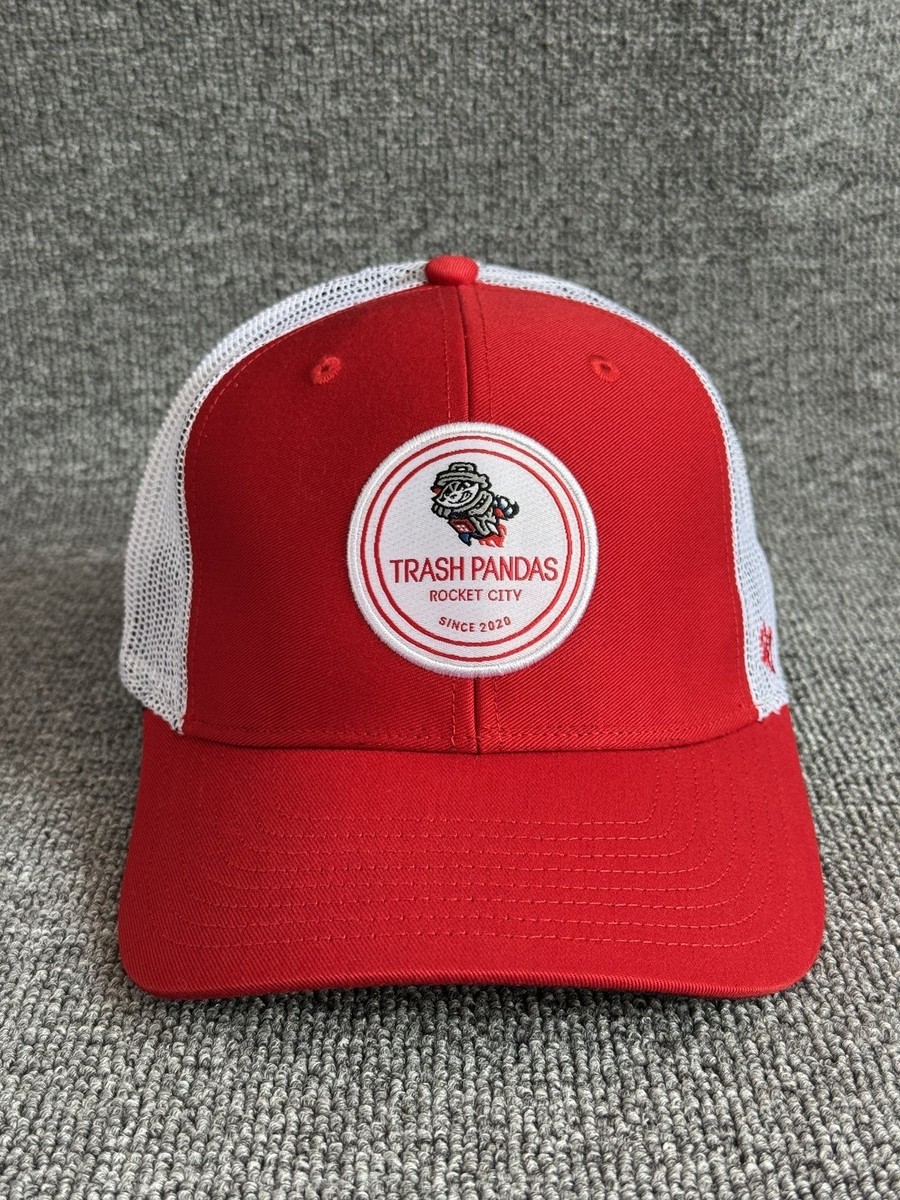 47 Brand Rocket City Trash Pandas Trucker Snapback Hat Red White MiLB One Size