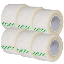 Clear Medical Tape 1 in x 10 yd 6 Pack Transparent Breathable Adhesive Fi...