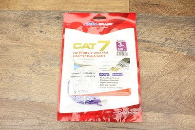 Tera Grand - 3FT - CAT7 10 Gigabit Ethernet Ultra Flat Patch Cable for Modem