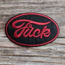 Red And Black Fck Car Parody Funny Punk Skater Grunge Iron on Patch