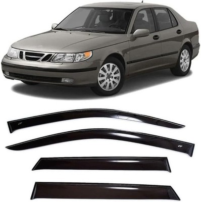 Tape-on 4PCS Window Visors Rain Guards Fit Saab 9-5 Sd 1997-2009 Wind Deflectors