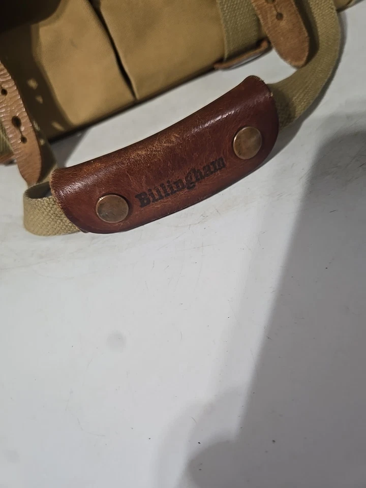 Bolso de hombro para cámara Billingham Brierley Hill 335 vintage de los años 90 con inserciones beige Foto 2 de 4