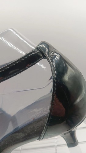 Wms Sz8 Aerosoles Heel Rest Black Patent Strappy Cushion Insole Pointed Toe Pump - Picture 16 of 21