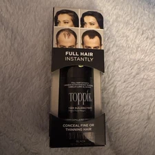 Toppik Full Hair Instantly Hair Building Fibers 0.42oz Black NEW
