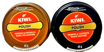 Kiwi Schuhcreme Paste schwarz und dunkelbraun - (2er Set) je 40 g
