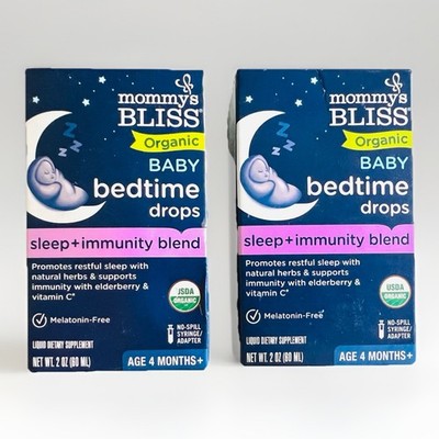 Mommy's Bliss Organic Baby Bedtime Drops Sleep + Immunity Blend -2PACK-Ex 03/27