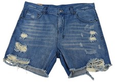 KSUBI So Jelly Blue BOYFRIEND CUT OFF Frayed ...