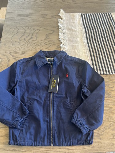 Polo Ralph Lauren Boys Navy Blue Cotton Zip-Up Jacket Size 5 NWT - Picture 3 of 8