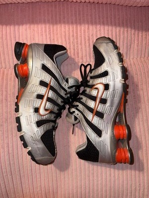 Nike Shox Turbo Metallic Silver Black Orange Men's Sneakers 313827-011 Size 9
