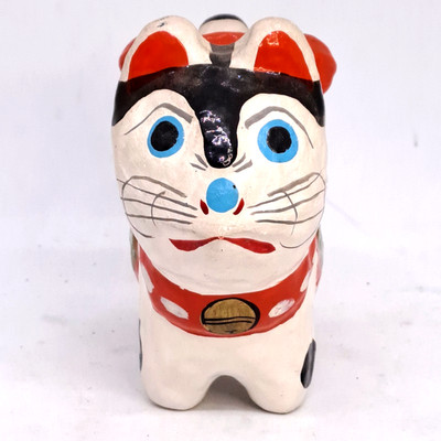 Japanese Paper Mache Doll Inu Zodiac Hariko Dog Craft Lucky Figure
