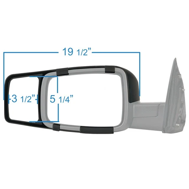Par de 2 extensiones de espejo retrovisor de remolque manual a presión para Dodge Ram 1500 2500 Foto 2 de 4
