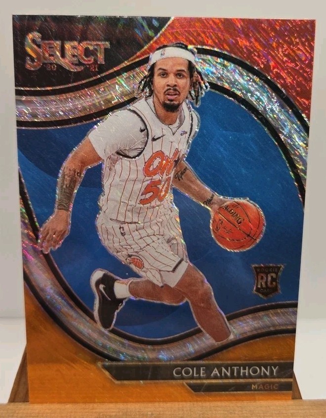 Cole Anthony 2020-21 Select Courtside Red White Orange Shimmer Prizm Rookie #286