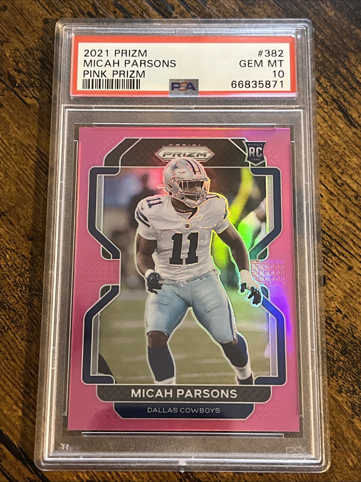 Micah Parsons 2021 Prizm Pink #382 Rookie RC PSA 10