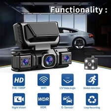 360° Panorama Dashcam Nachtsicht Autokamera 1080P Nachtsicht Parkmonitor 4 Kanal