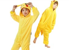 Karnevalskostüm Pyjama Einteiler Kostüm für Kinder Pikachu Gr. 120 - 4-5 Jahre