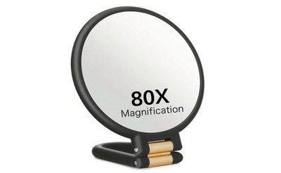 1X/80X Double Sided Makeup Mirror Handheld Magnifying Vanity Mirror Adjustable