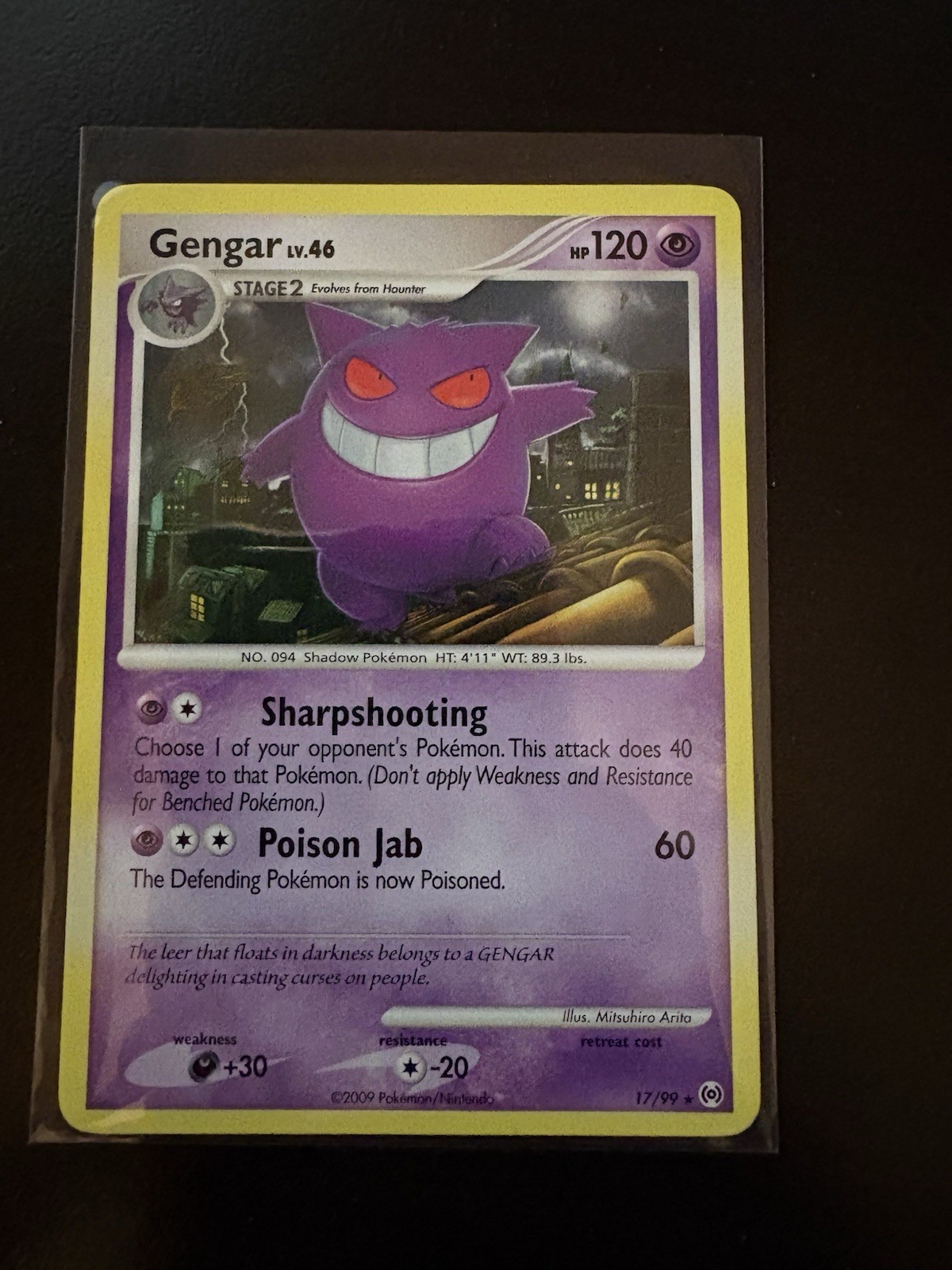 Pokémon Gengar TCG 17/99 Platinum Arceus Regular Rare LP Condition
