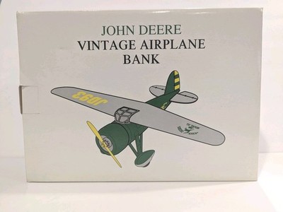 Vtg John Deere Spec Cast Airplane Bank 1992 Lockheed Vega 5B #35024 NIB