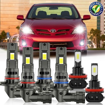 For Toyota Corolla 2009-2015 Hi/Low Beam Fog Light LED Headlight Bulbs Combo Kit