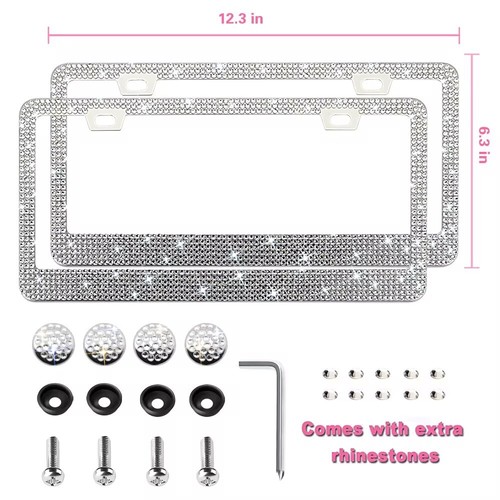 Bling Crystal Rhinestone Stainless Steel Bolts&crystal Caps Silver/white - Picture 11 of 17