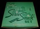 Anchor Hocking Glass Serva-Snack Set: Vintage Design, 4 Serving Trays & 4 Cups