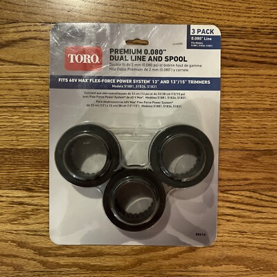 Toro - Premium .080'' Dual Line & Spool - 3 Pack Flex Force Power System Trimmers