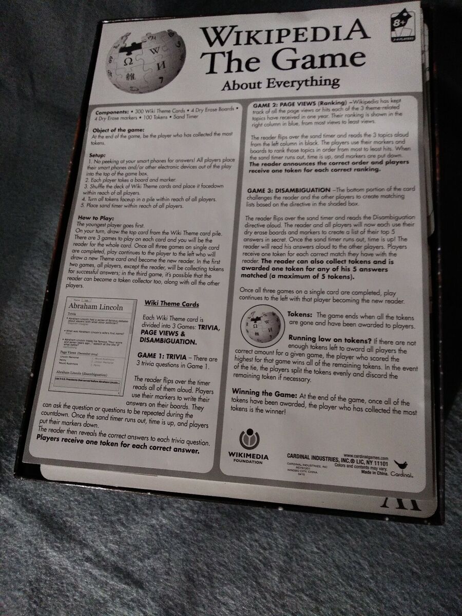 Wikipedia The Game About Everything Board Game Online Encyclopedia