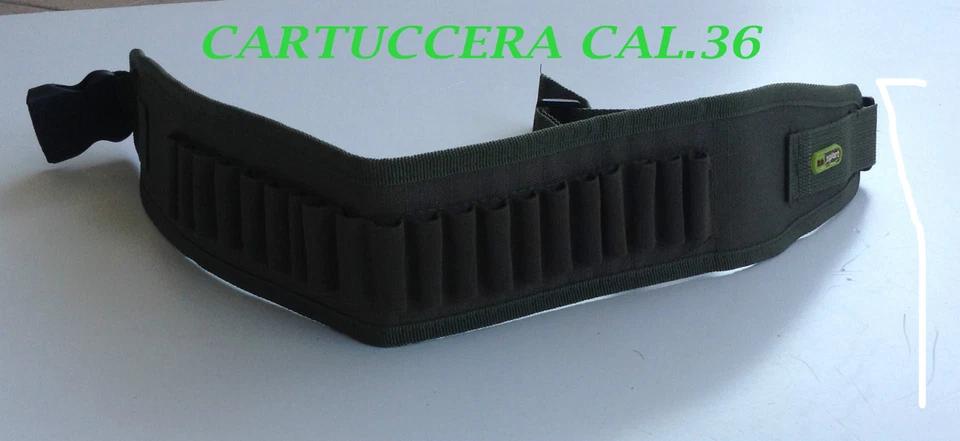 RA SPORT CARTUCCERA CARTUCCIERA ELASTICA CALIBRO 36 CINTA PORTA CARTUCCE