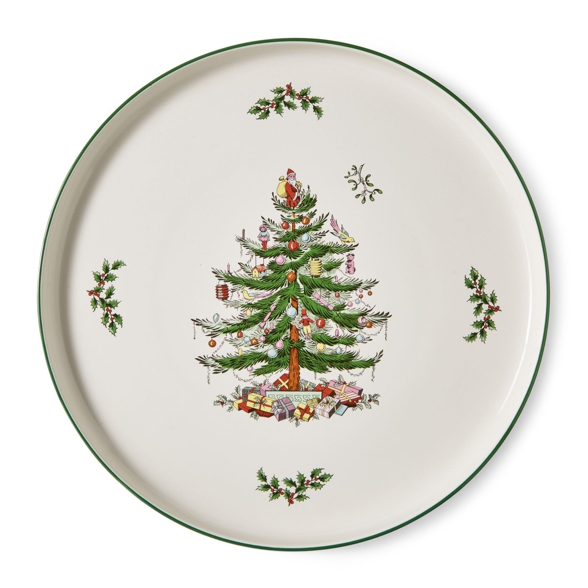 Spode Christmas Tree Lazy Susan - Non-Skid Rotating Kitchen