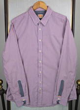 HUGO BOSS ORANGE Mens Size XL Gingham Check Sport Shirt Long Sleeves