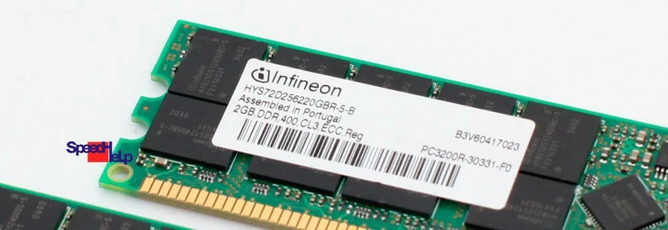 4GB Kit 2x2GB Server RAM Infineon HYS72D256220GBR-5-B DDR PC3200 400MHz Reg ECC - Image 2 of 2