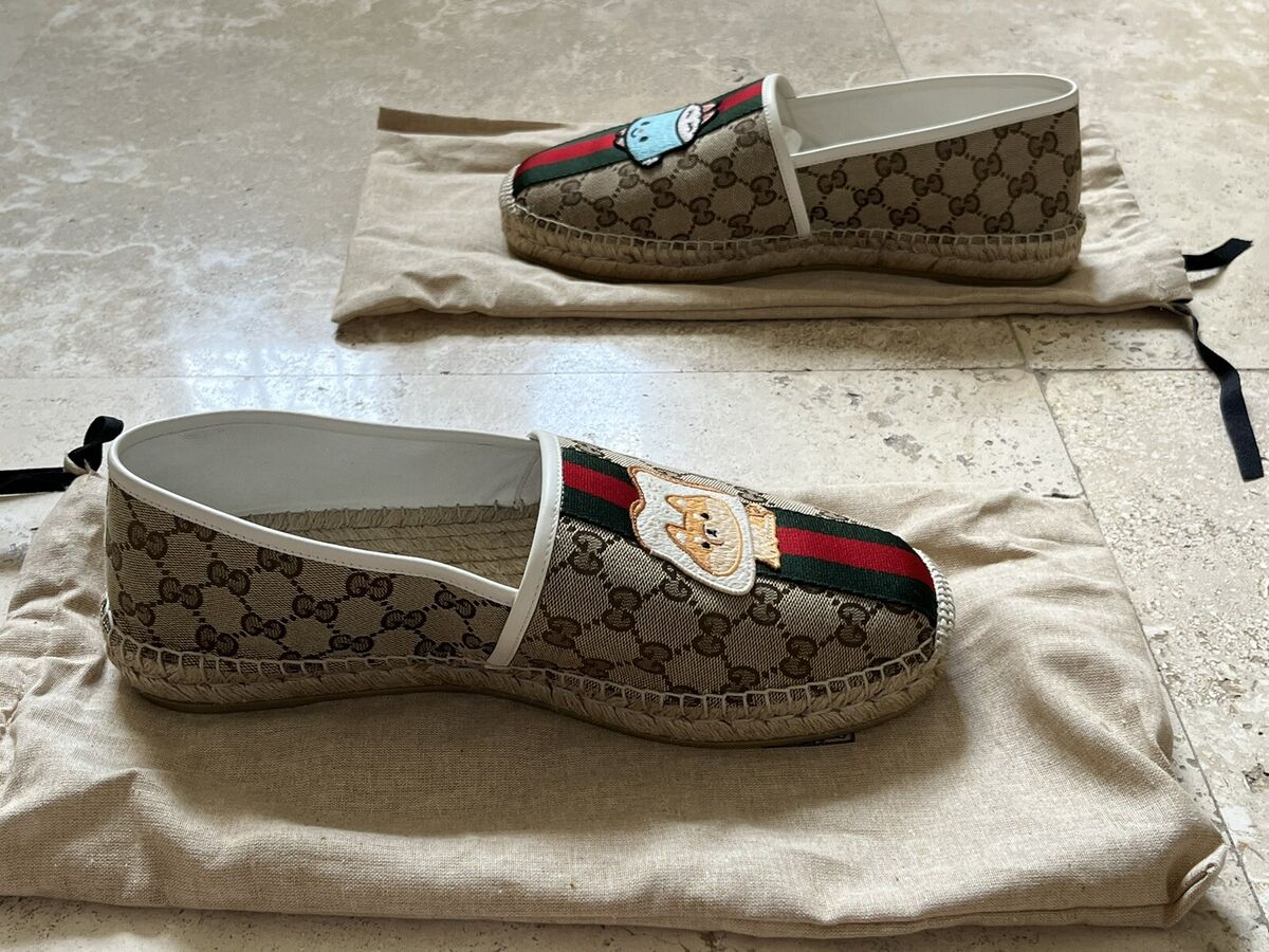 Gucci Men's GG Web Animal Patch Espadrilles GUCCI Size 11 Gucci Men's GG Web Animal Patch Espadrilles GUCCI Size 11