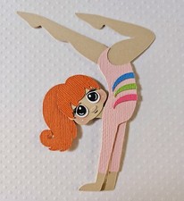 Gymnastics Girl Red Hair. Scrapbook, Card Making Paper Piecing